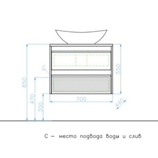 Тумба под раковину Style Line Монако 60 ЛС-00000622
